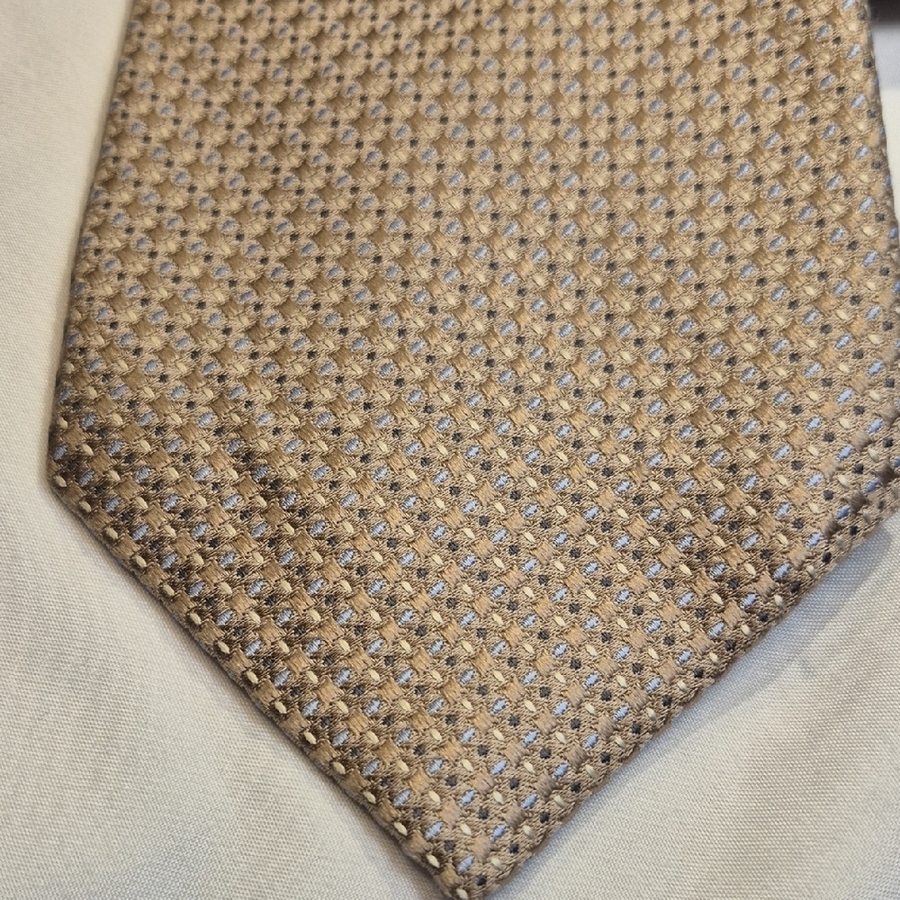 Stafford Tan Geometric Silk Tie Professional Accessory